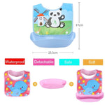 Wasserdichtes Baby-Lätzchen mit Auffangschale – Buntes Design für Essen