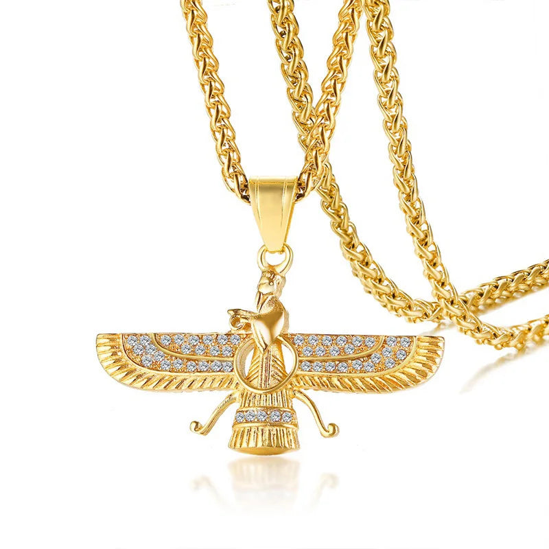 Ahura Elegance | Zoroastrisches Anhänger-Halsband mit Strasssteinen