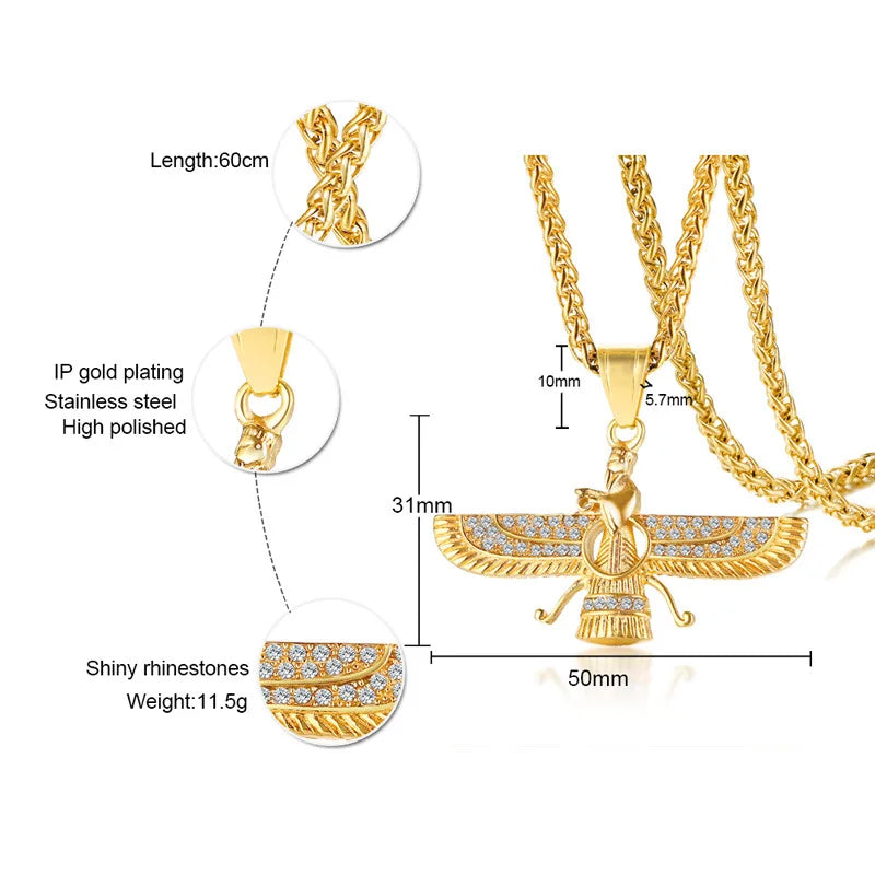 Ahura Elegance | Zoroastrisches Anhänger-Halsband mit Strasssteinen