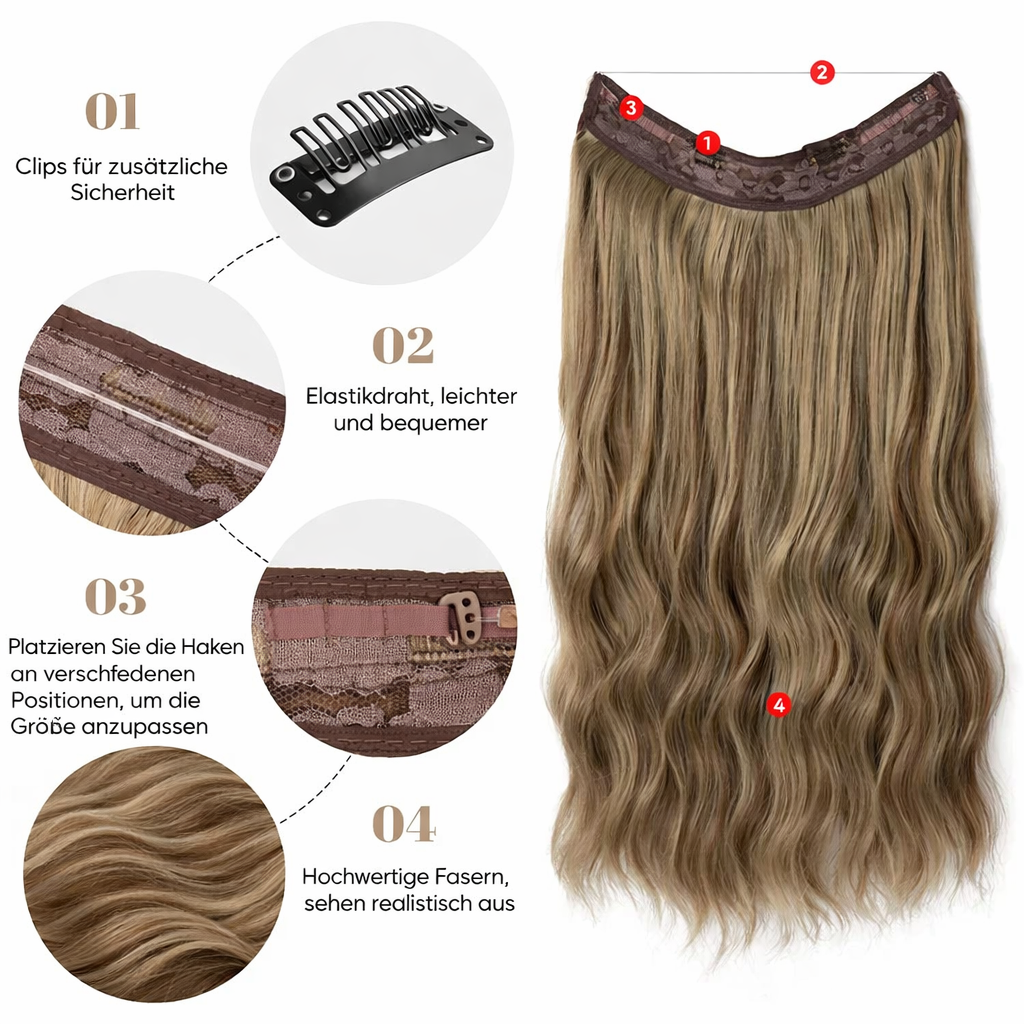 Volumen-Boost Haarverlängerung | Unsichtbare Halo Extensions | GlamAura