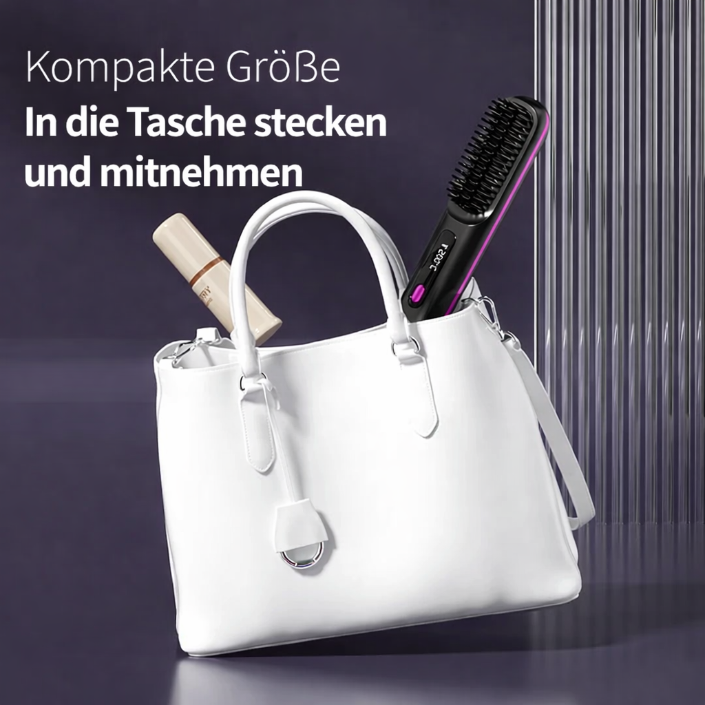 Tragbarer Haarglätter | Keramischer Haarglätter mit LCD-Anzeige | Akku-betrieben
