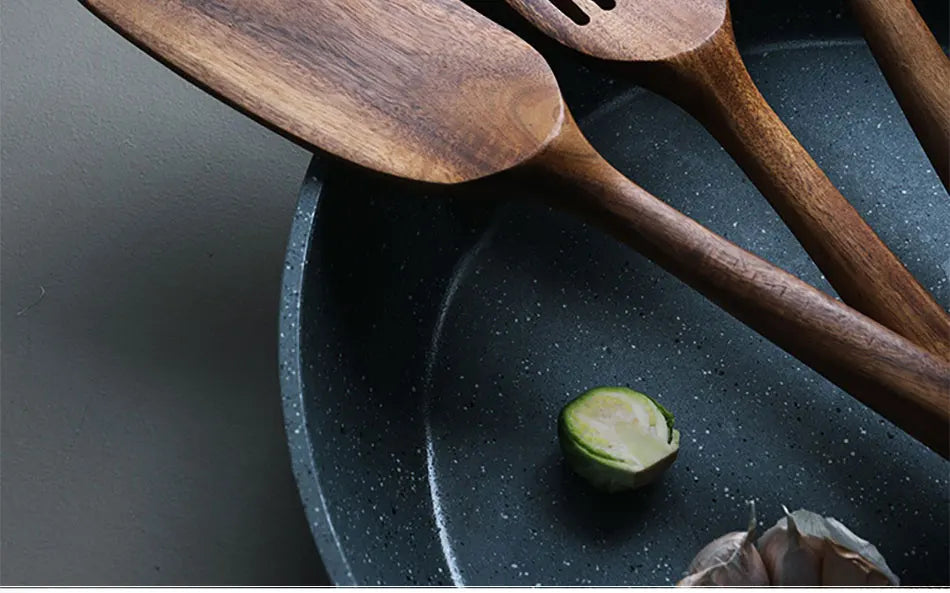 Stylish 7-Piece Teak Kitchen Utensil Set