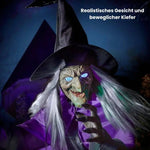 Gruselige Hexe in Aktion – Belebende Halloween-Dekoration mit Licht und Ton