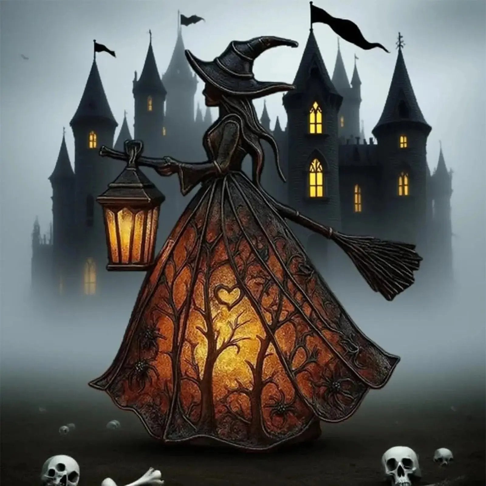 Zauberhafte Hexenlampe für Halloween