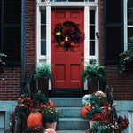 Halloween Kranz mit Spinnennetz – Dekorativer Innenkranz für Türen und Wände