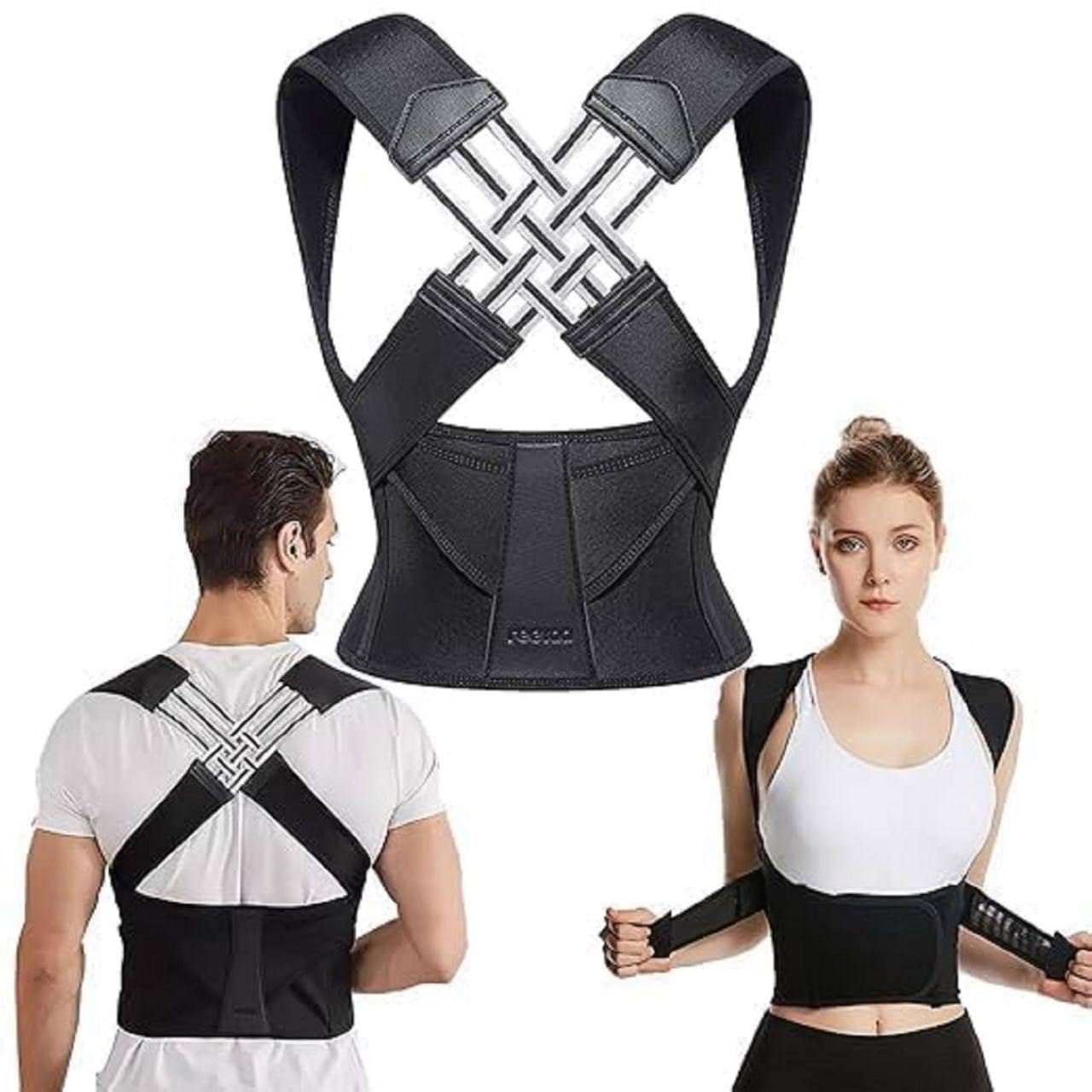 Posture Corrector for Back and Neck Pain – Adjustable & Stable