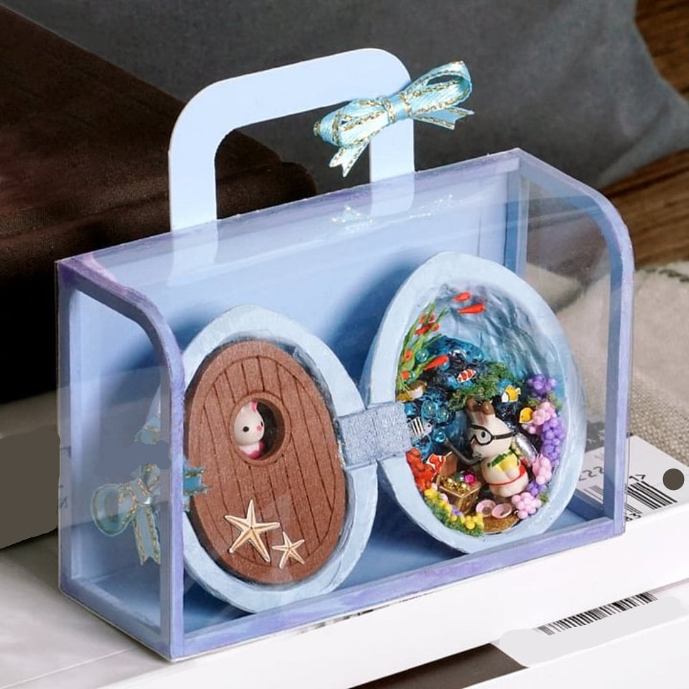 Miniaturhaus aus Nuss-Schalen für stilvolle Dekoration
