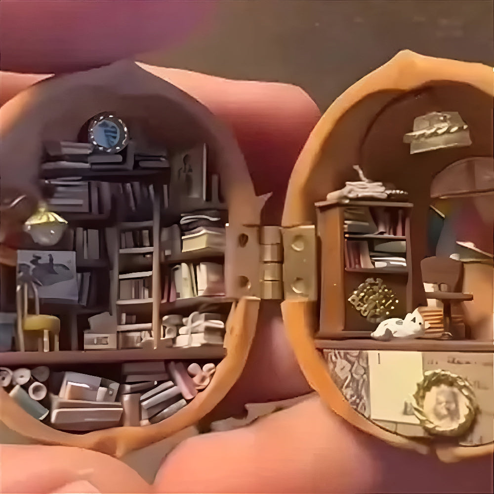 Miniaturhaus aus Nuss-Schalen für stilvolle Dekoration