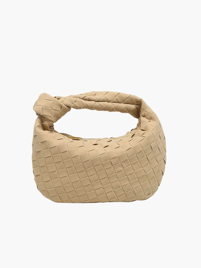 Elegante Umhängetasche | Geflochtenes Design | Vegane Wildleder-Optik