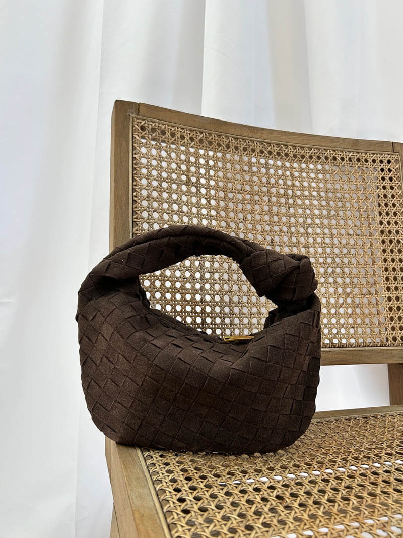 Elegante Umhängetasche | Geflochtenes Design | Vegane Wildleder-Optik