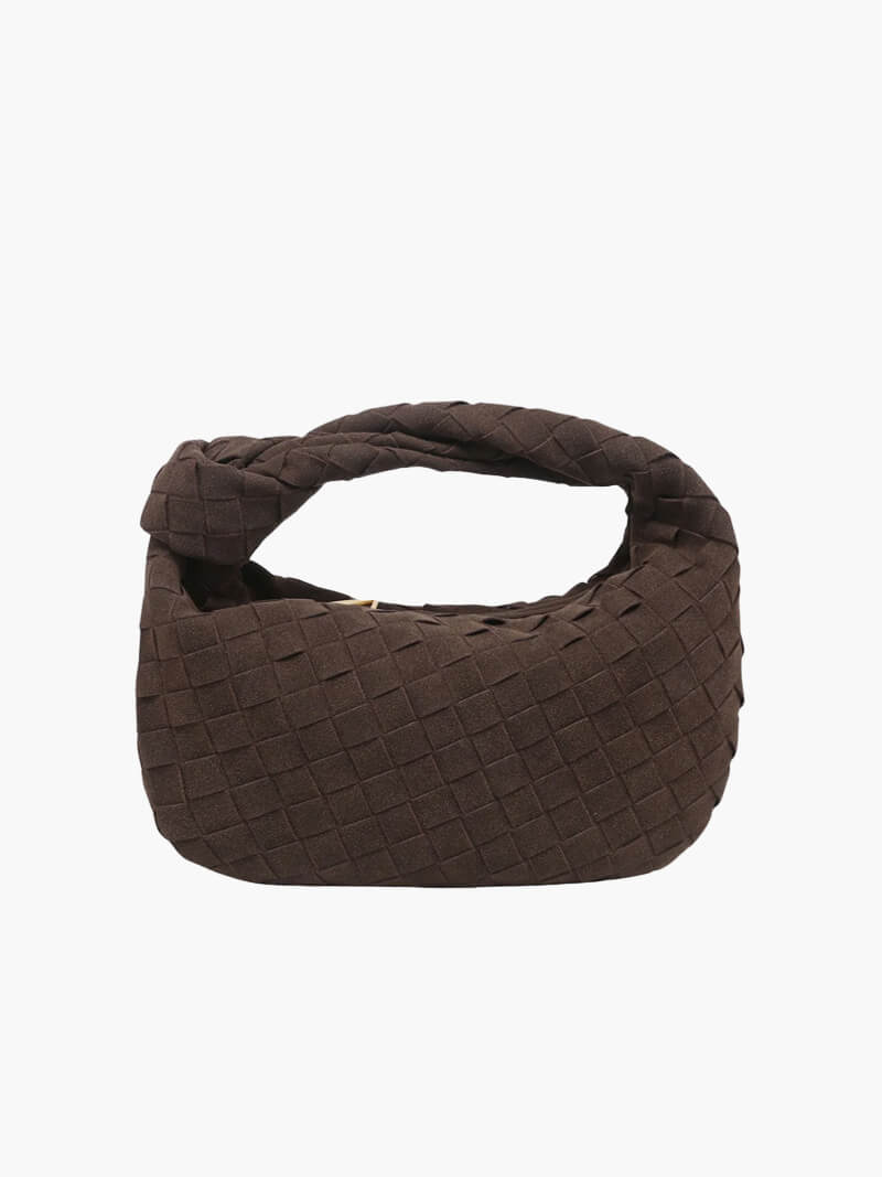 Elegante Umhängetasche | Geflochtenes Design | Vegane Wildleder-Optik