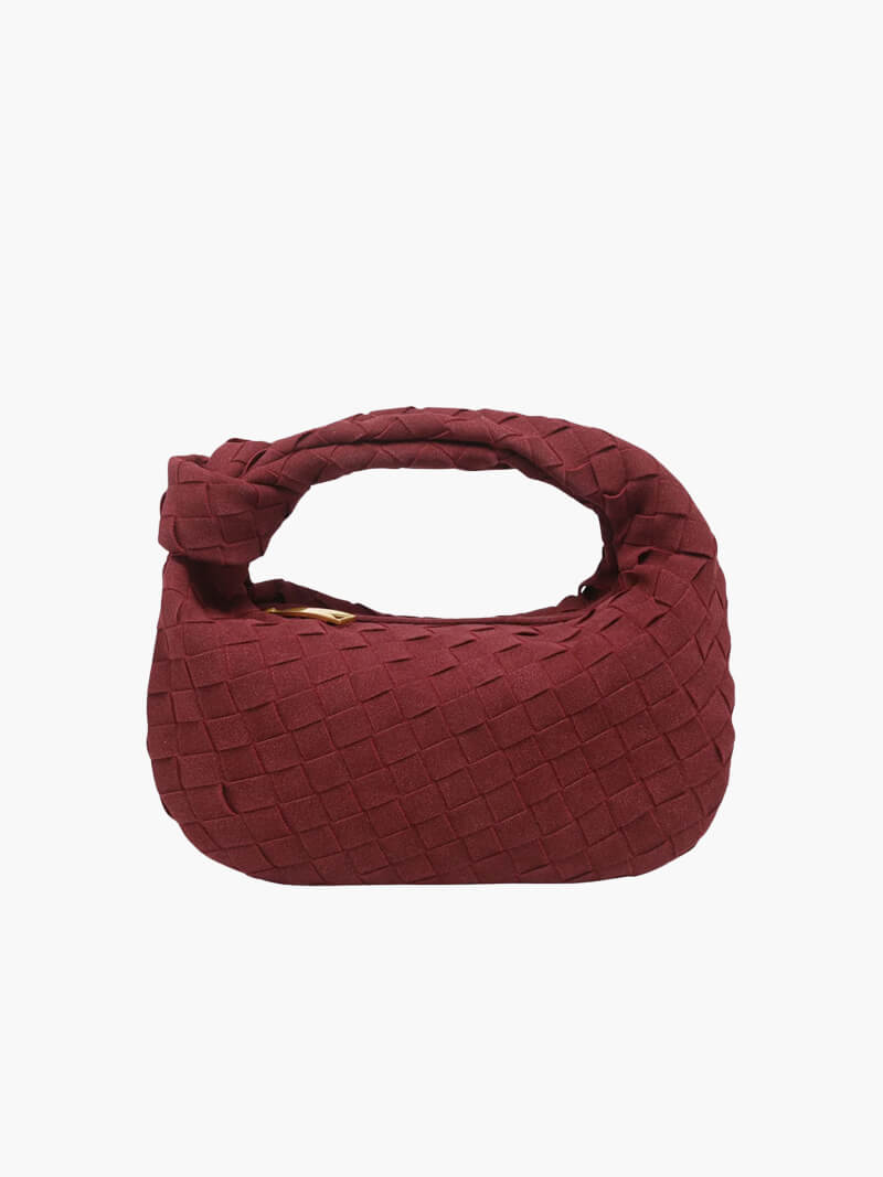 Elegante Umhängetasche | Geflochtenes Design | Vegane Wildleder-Optik
