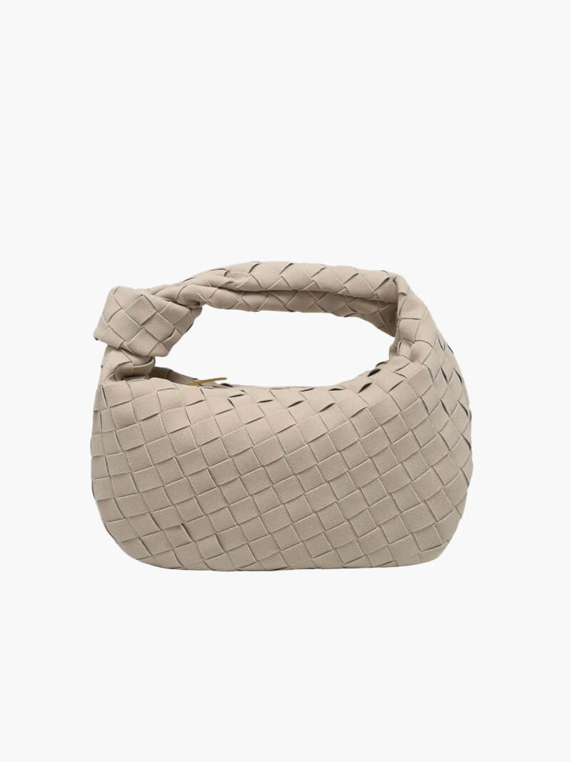 Elegante Umhängetasche | Geflochtenes Design | Vegane Wildleder-Optik