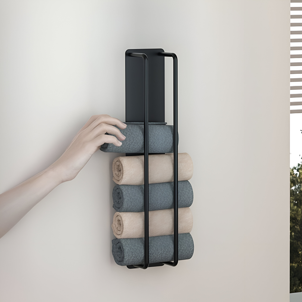 Handtuchhalter | Vertikale Wandaufbewahrung | Offenes Drahtgestell