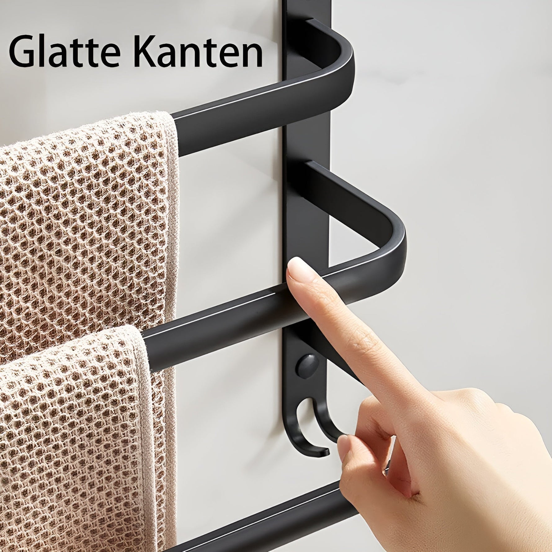 AluHalter | 3-stufiger Wand-Handtuchhalter – Platzsparendes Design