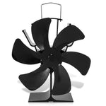 Wandmontierter Holzofenventilator – Wärmebetriebener Kaminventilator mit 6 Flügeln und Thermometer