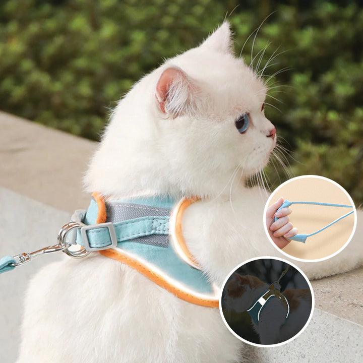 Katzengeschirr mit Leine – Bequeme Passform mit reflektierenden Sicherheitsstreifen