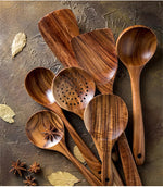 Stylish 7-Piece Teak Kitchen Utensil Set