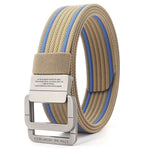 FlexiBelt | Unisex Canvas Gürtel – Doppelt Metallring Schnalle, Verstellbar