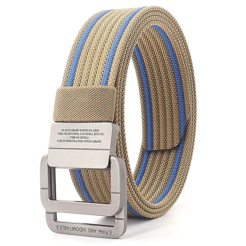 FlexiBelt | Unisex Canvas Gürtel – Doppelt Metallring Schnalle, Verstellbar