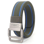 FlexiBelt | Unisex Canvas Gürtel – Doppelt Metallring Schnalle, Verstellbar