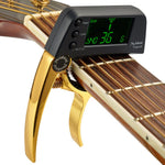 2-in-1 Gitarren Zubehör mit LCD-Bildschirm – Kapodaster & Stimmgerät
