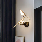 Elegante Tischlampe mit goldener Vogel-Skulptur