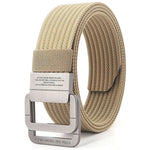 FlexiBelt | Unisex Canvas Gürtel – Doppelt Metallring Schnalle, Verstellbar