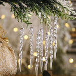 12 Stück elegante Weihnachtsbaumdekoration aus Kunststoff-Eiszapfen