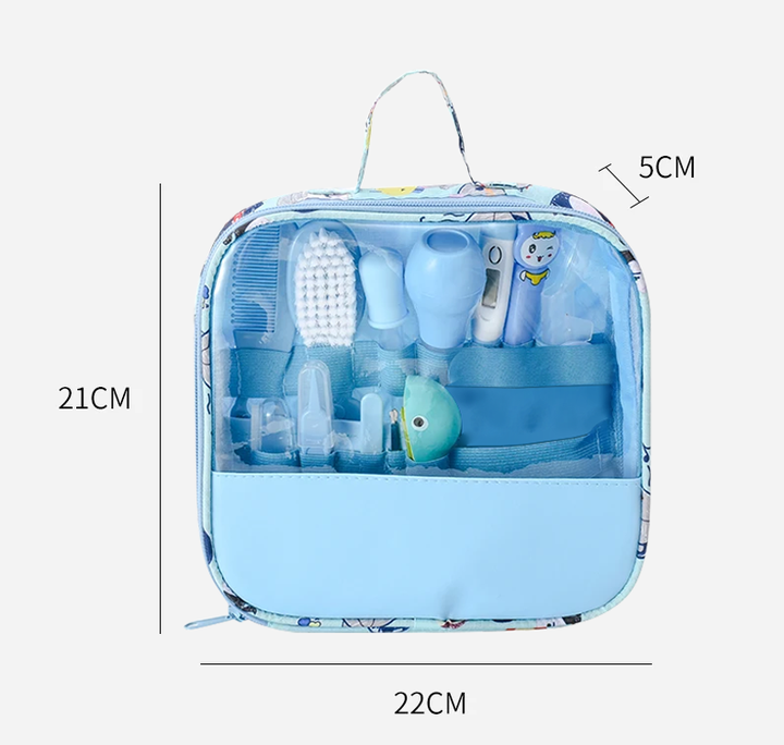 Pflegeset für Babys mit Thermometer, Bürste und Nagelschneider