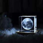 3D Kristallwürfel Mond Nachtlicht