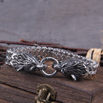 Silbernes Wikinger-Armband "WolfBand" – Handgefertigt mit Fenrir-Motiv