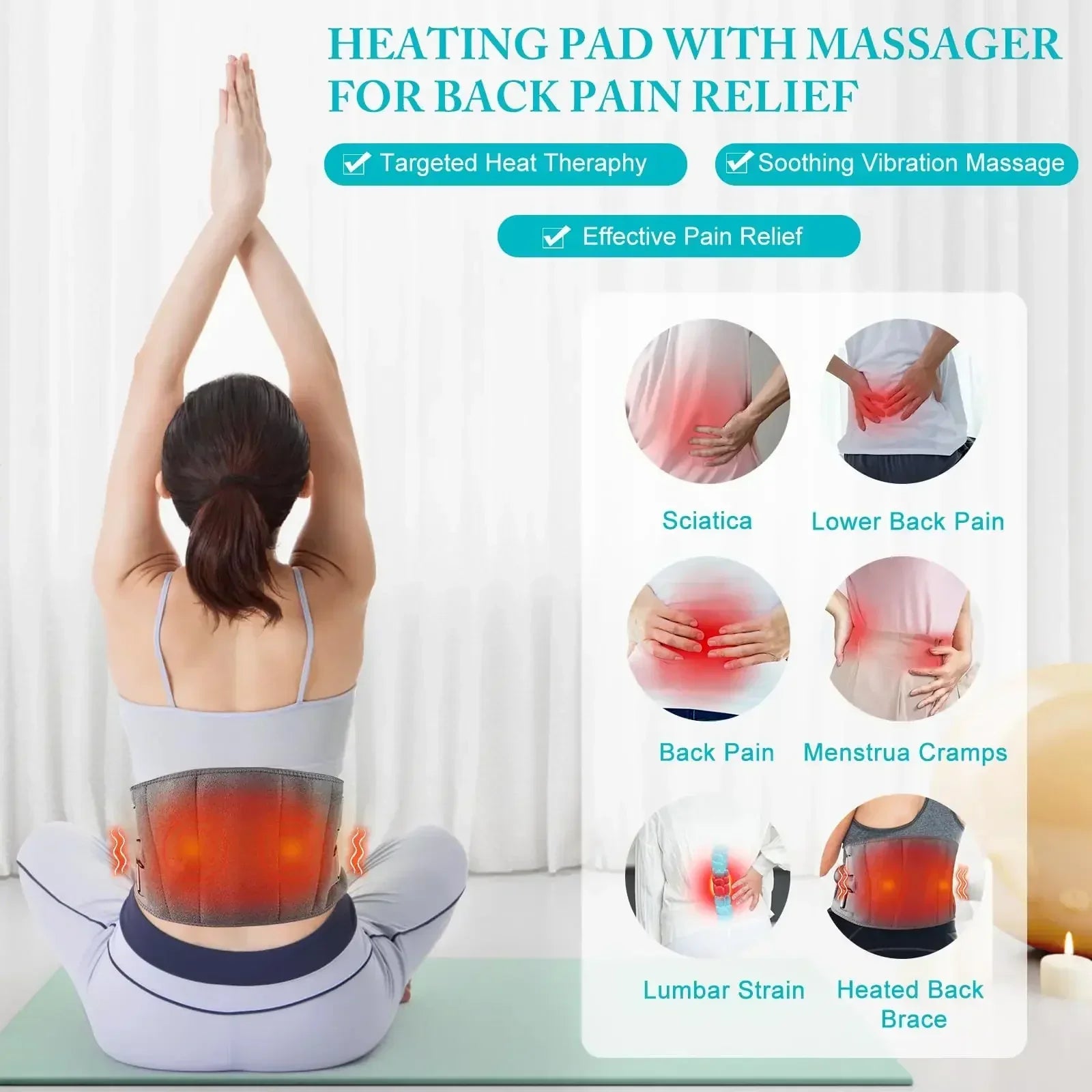 Wärmendes Massagegerät für unteren Rücken mit Vibrationsfunktion