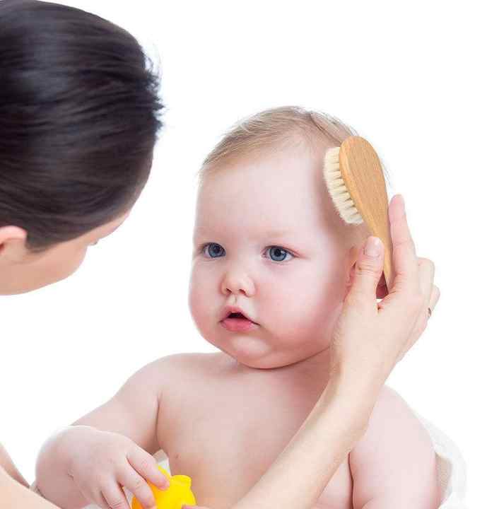 Set aus Kamm und Bürste für Babys – Holzhaarbürste mit Naturborsten