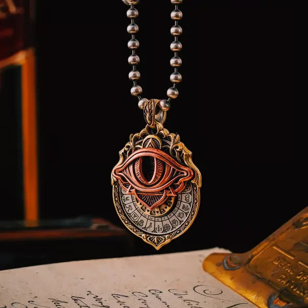 Männliche Anhänger-Halskette | Mystisches Auge | Vintage-Charme