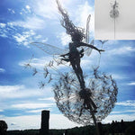 Dancing Elf and Dandelion - Outdoor Garden Sculpture