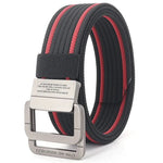 FlexiBelt | Unisex Canvas Gürtel – Doppelt Metallring Schnalle, Verstellbar