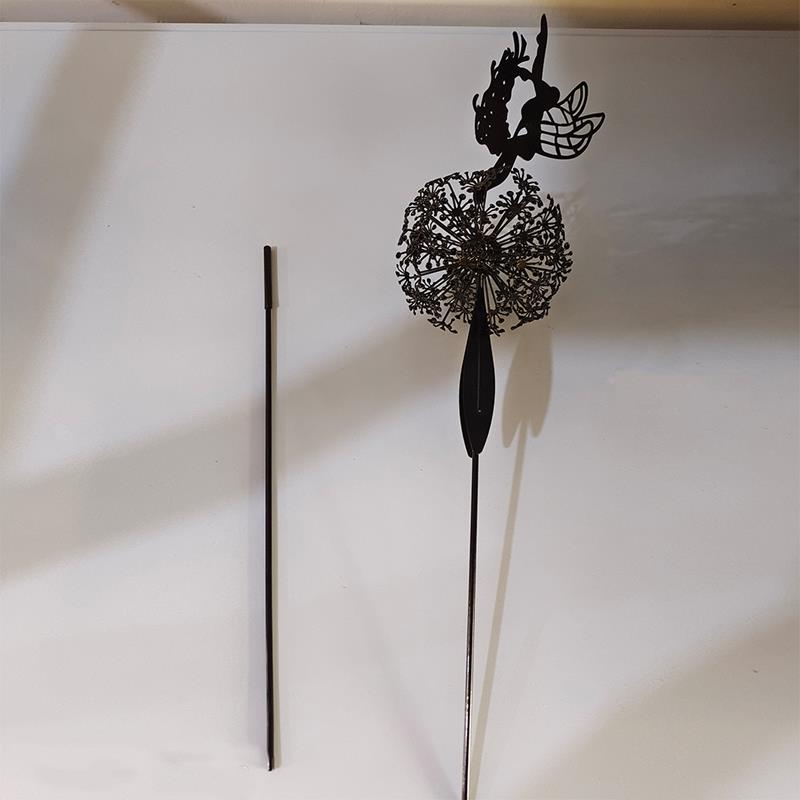 Dancing Elf and Dandelion - Outdoor Garden Sculpture