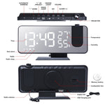 Digitale Projektionsuhr mit LED-Anzeige und FM-Radio