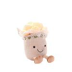 Plüschfigur mit fröhlichem Blumendesign