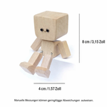 Verspielte Holzfigur mit sanfter Wippfunktion und wechselbaren Emotionen