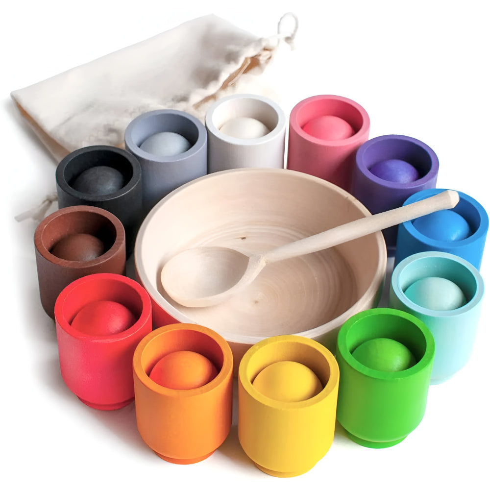 Buntes Lernspielzeug zur Förderung von Farben und Motorik