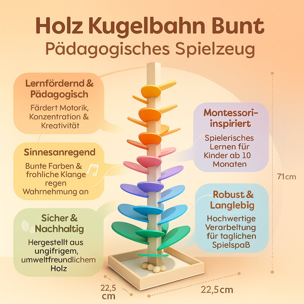 Bunte Holzbahn – Lernspielzeug für kreative Entfaltung bei Kindern