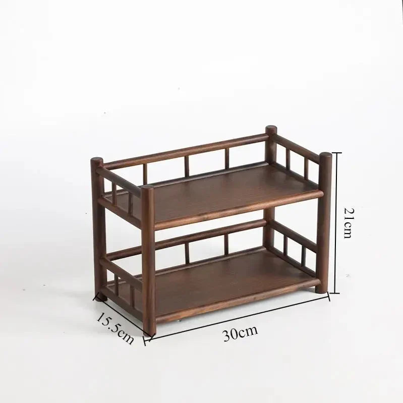 Elegantes Holzregal für Tee und Geschirr | Robuste Bauweise | Sofort einsatzbereit