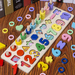 Lernspielzeug aus Holz für Kinder: Zahlen und Buchstaben entdecken