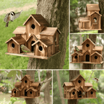 Hängendes Holzvogelhaus mit Aufhängeschnur