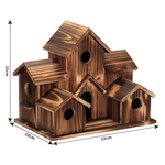 Hängendes Holzvogelhaus mit Aufhängeschnur