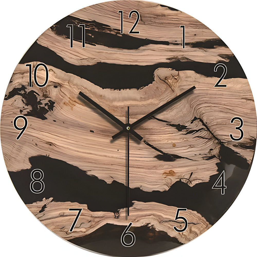 Moderne Wanduhr aus massivem Holz – Minimalistisches Design