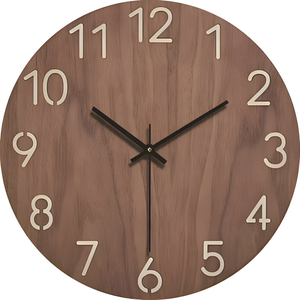 Moderne Wanduhr aus massivem Holz – Minimalistisches Design