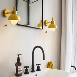 Playful Wall Lamp in Pastel Colors – Wooden Base & Iron Lampshade